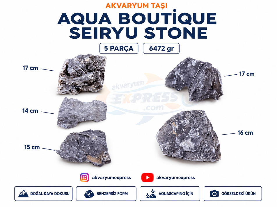 QUA BOUTİQUE SEIRYU STONE DOĞAL DEKORATİF AKVARYUM TAŞI (GÖRSELDEKİ GÖNDERİLİR)