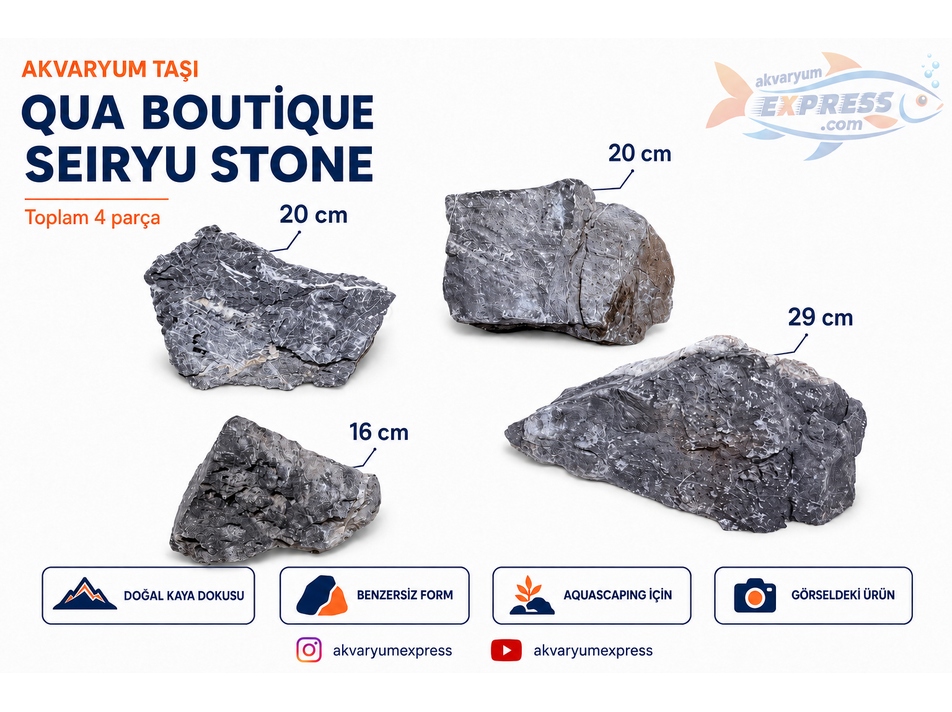 QUA BOUTİQUE SEIRYU STONE DOĞAL DEKORATİF AKVARYUM TAŞI (GÖRSELDEKİ GÖNDERİLİR)