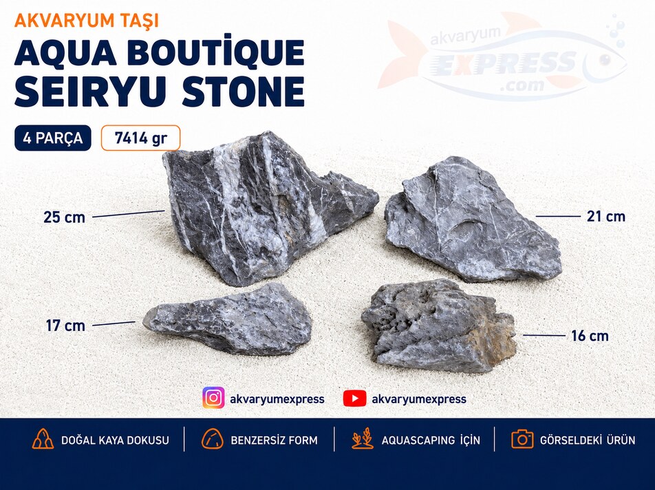 QUA BOUTİQUE SEIRYU STONE DOĞAL DEKORATİF AKVARYUM TAŞI (GÖRSELDEKİ GÖNDERİLİR)