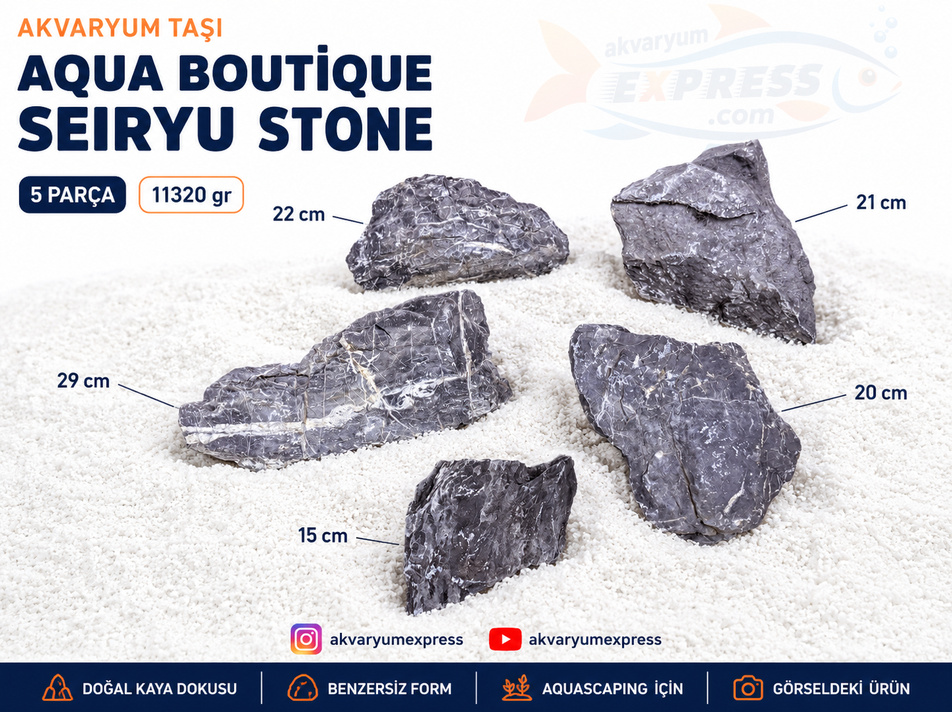 QUA BOUTİQUE SEIRYU STONE DOĞAL DEKORATİF AKVARYUM TAŞI (GÖRSELDEKİ GÖNDERİLİR)