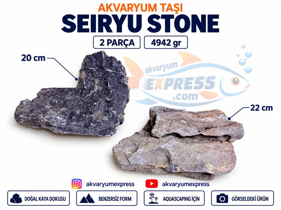 QUA BOUTİQUE SEIRYU STONE DOĞAL DEKORATİF AKVARYUM TAŞI (GÖRSELDEKİ GÖNDERİLİR)