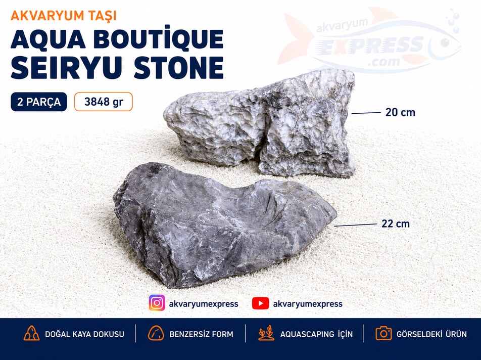 QUA BOUTİQUE SEIRYU STONE DOĞAL DEKORATİF AKVARYUM TAŞI (GÖRSELDEKİ GÖNDERİLİR)