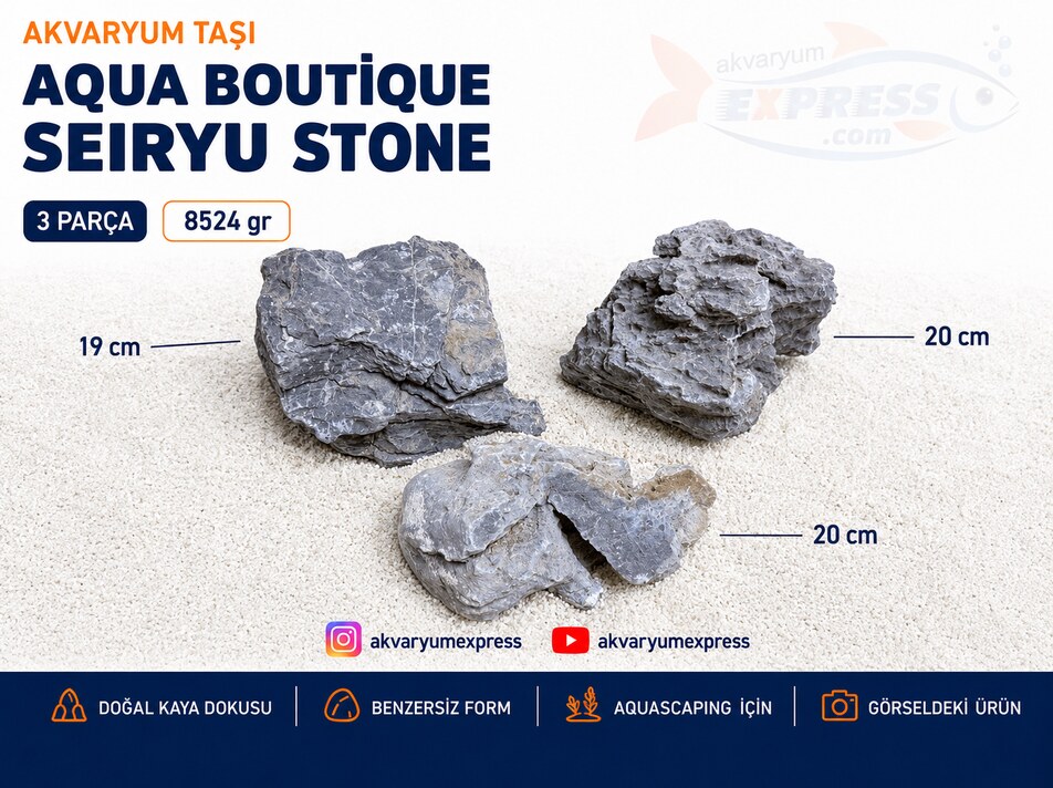 QUA BOUTİQUE SEIRYU STONE DOĞAL DEKORATİF AKVARYUM TAŞI (GÖRSELDEKİ GÖNDERİLİR)
