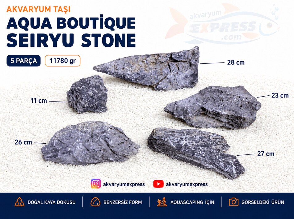 QUA BOUTİQUE SEIRYU STONE DOĞAL DEKORATİF AKVARYUM TAŞI (GÖRSELDEKİ GÖNDERİLİR)