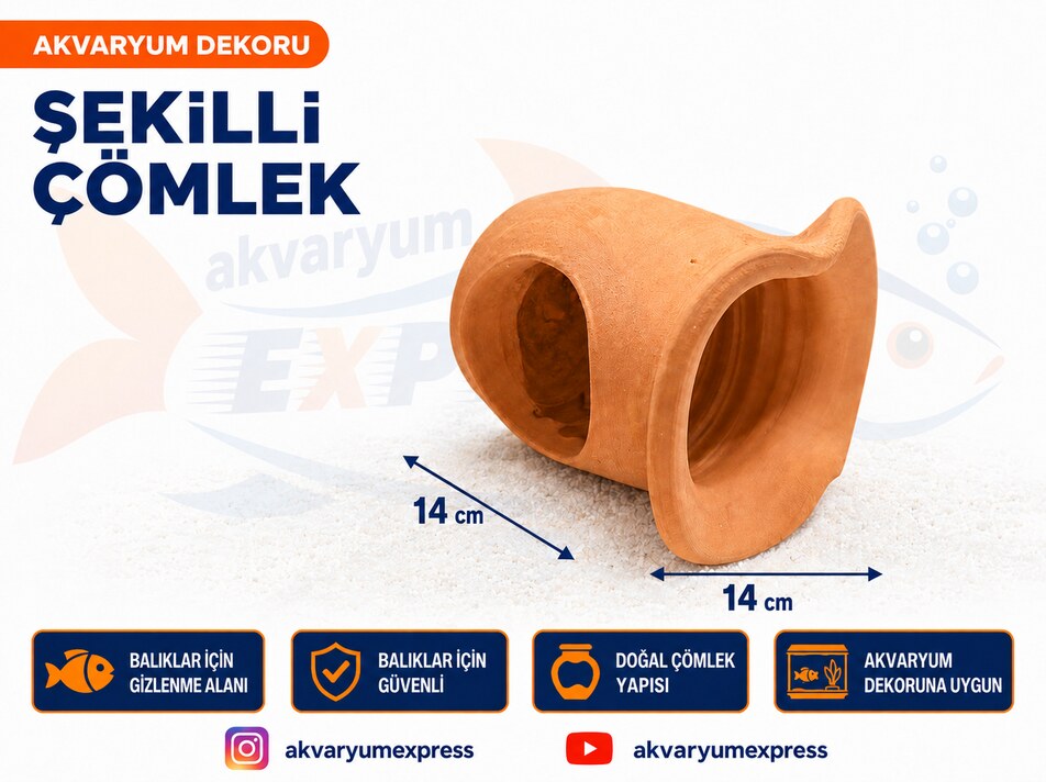 ŞEKİLLİ ÇÖMLEK AKVARYUM DEOKORU