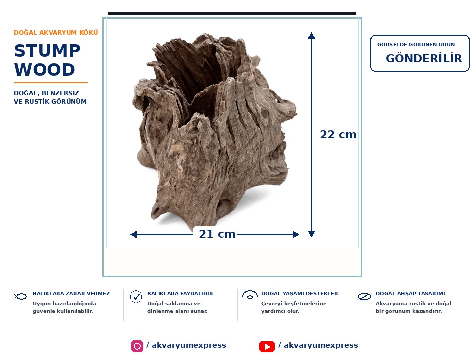 STUMP WOOD DOĞAL DEKORATİF YATİ KÖKÜ AKVARYUM DEKORU 