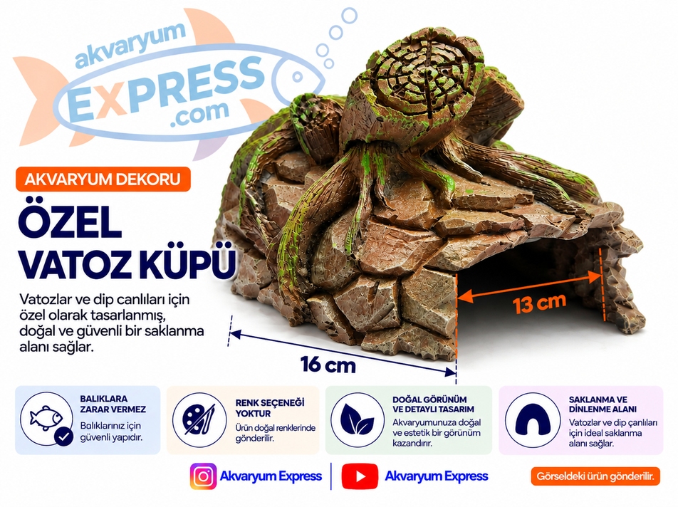 SÜPER GENİŞ VATOZ KÜPÜ AKVARYUM DEKORU