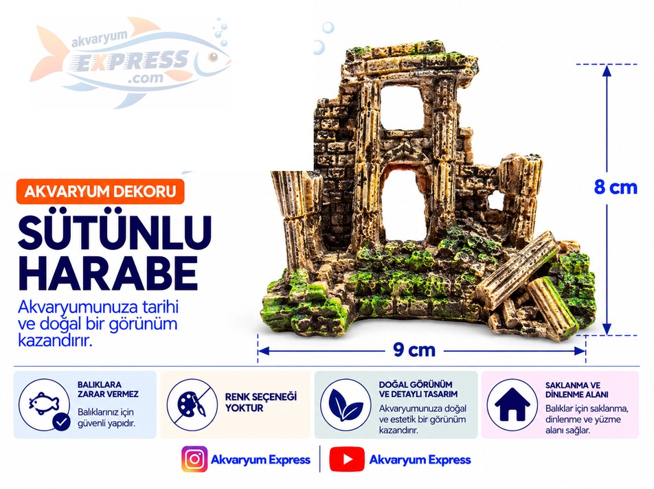 SÜTÜNLU HARABE AKVARYUM DEKORU