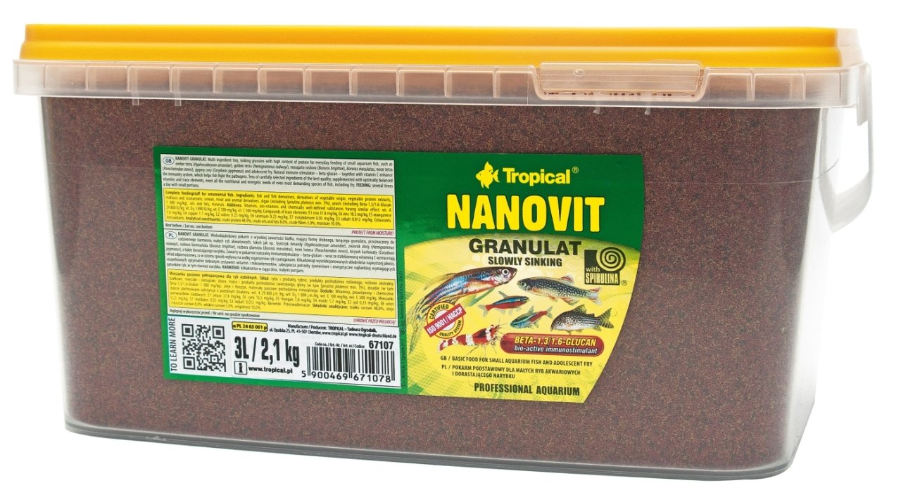 Tropical Nanovit Granulat 30Gr (Küçük tür balıklar için) Yavru Balık Yemi A KALİTE 