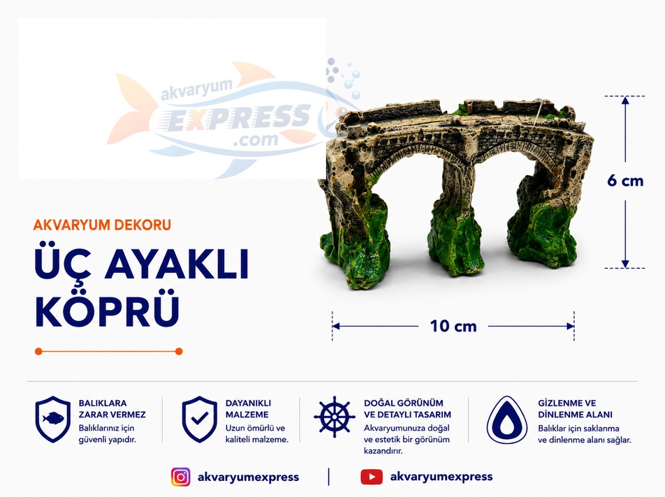ÜÇ AYAKLI KÖPRÜ AKVARYUM DEKORU