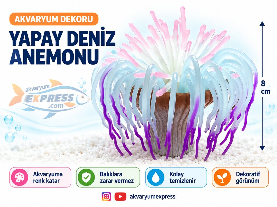 YAPAY DENİZ ANEMONU AKVARYUM DEKORU