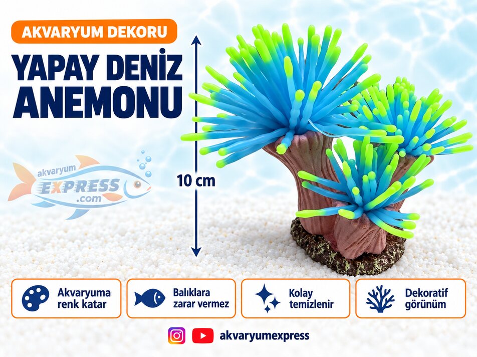YAPAY DENİZ ANEMONU AKVARYUM DEKORU
