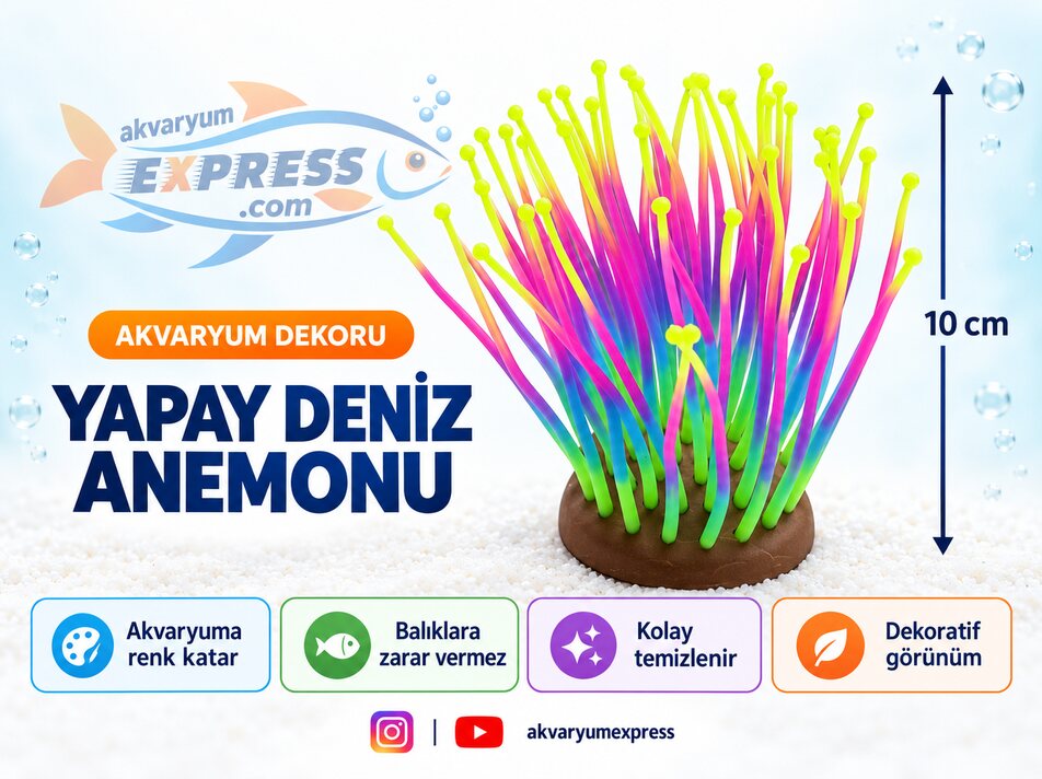 YAPAY DENİZ ANEMONU AKVARYUM DEKORU