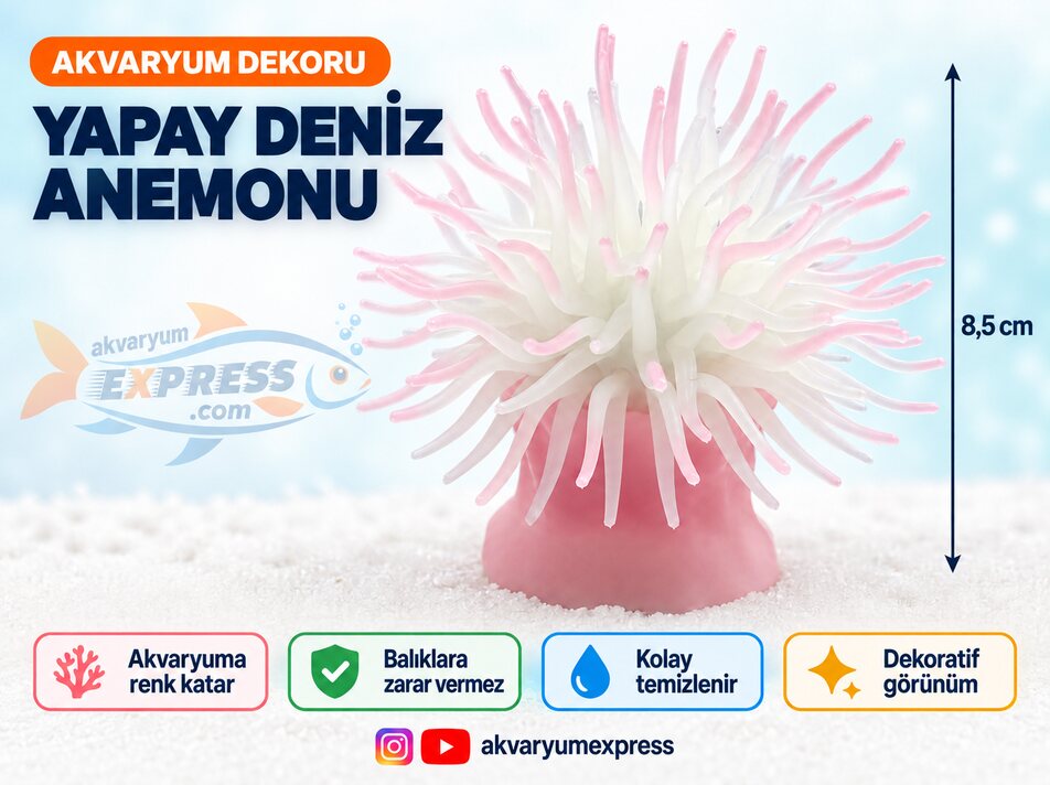 YAPAY DENİZ ANEMONU AKVARYUM DEKORU