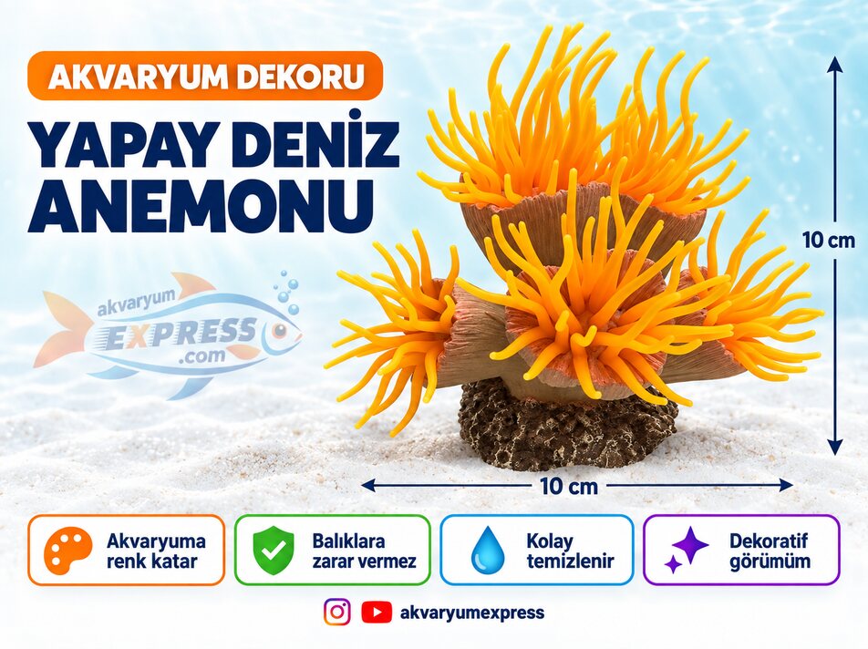 YAPAY DENİZ ANEMONU AKVARYUM DEKORU