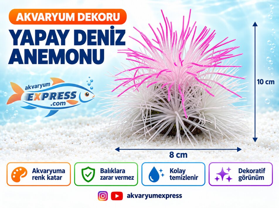 YAPAY DENİZ ANEMONU AKVARYUM DEKORU
