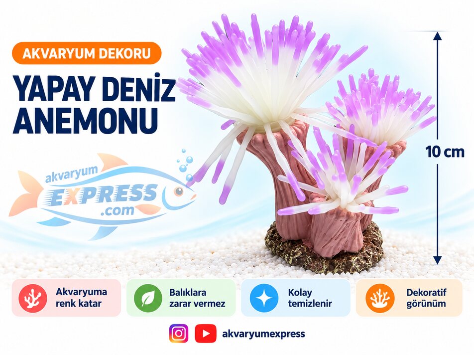 YAPAY DENİZ ANEMONU AKVARYUM DEKORU