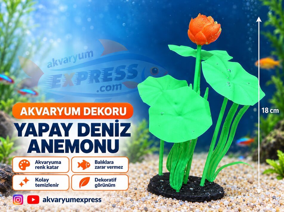 YAPAY DENİZ ANEMONU AKVARYUM DEKORU