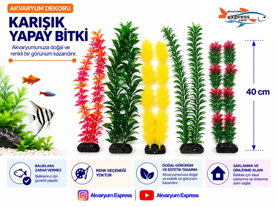 YAPAY PLASTİK BİTKİ 1 ADET GÖRSEL SEÇENEK YOK