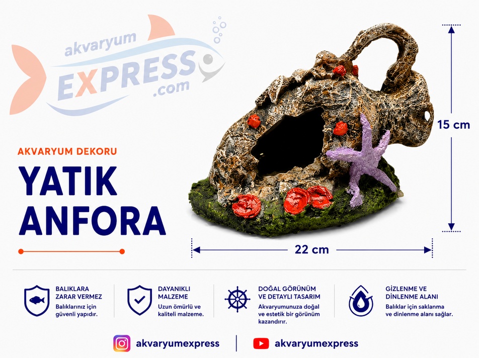 YATIK ANFORA AKVARYUM DEKORU