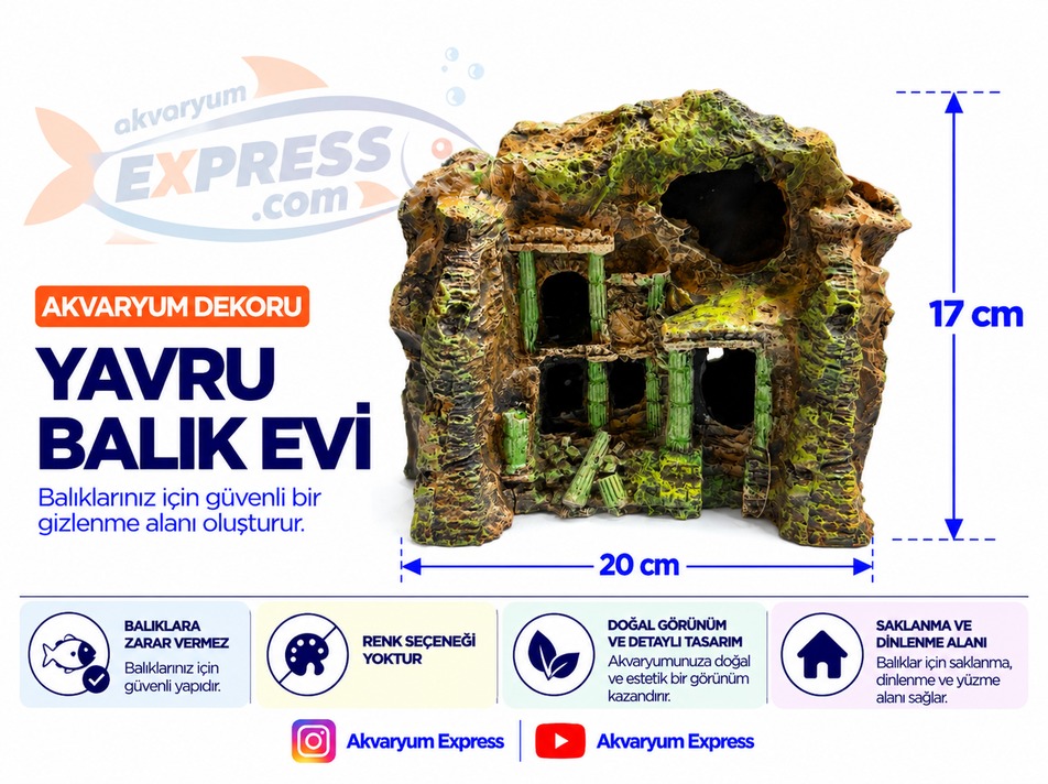 YAVRU BALIK EVİ AKVARYUM DEKORU