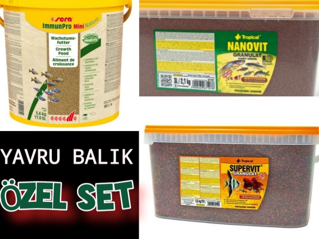 YAVRU BALIK HIZLI BÜYÜTME SETİ 3Ü Bİ ARADA YAVRU BALIK HIZLI BÜYÜTME SETİ 3Ü Bİ ARADA