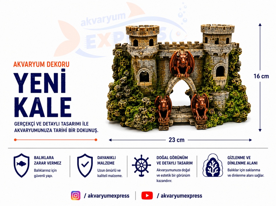 YENİ KALE AKVARYUM DEKORU