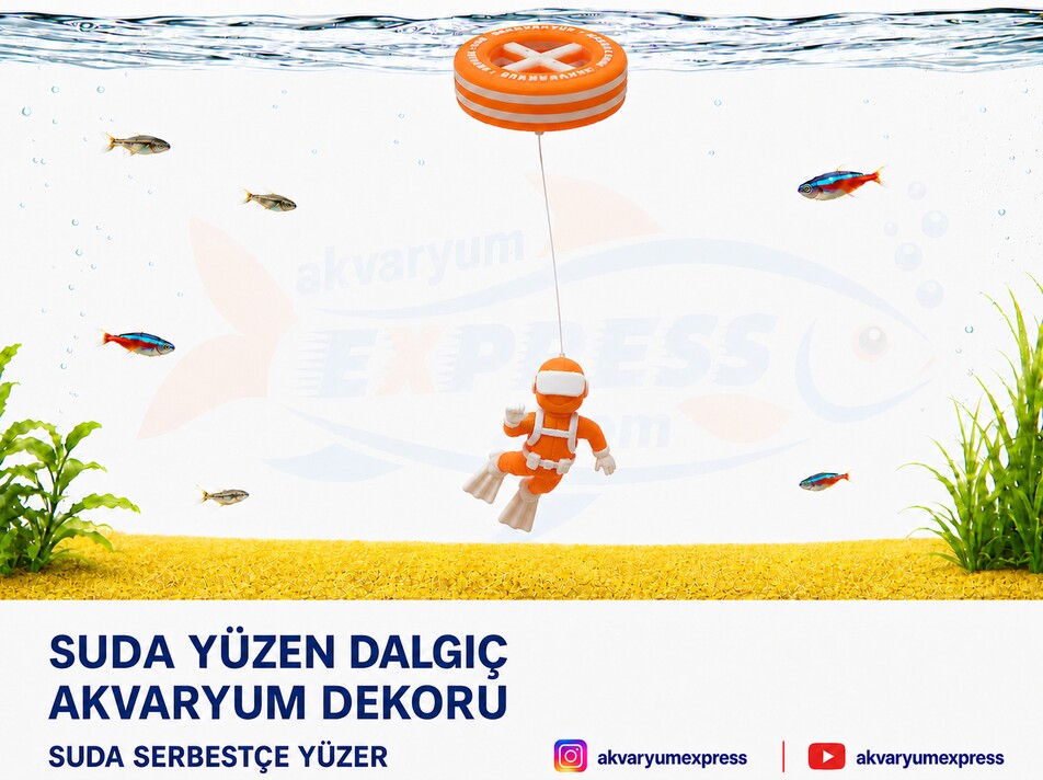 YÜZEN DALGIÇ ADAM AKVARYUM DEKORU