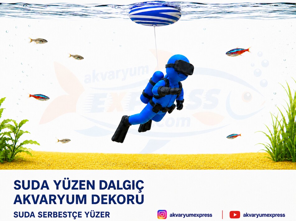 YÜZEN DALGIÇ ADAM AKVARYUM DEKORU